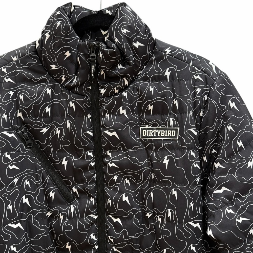Dirtybird Records Lightning Bolt Puffer Jacket Size Medium - Picture 3 of 10
